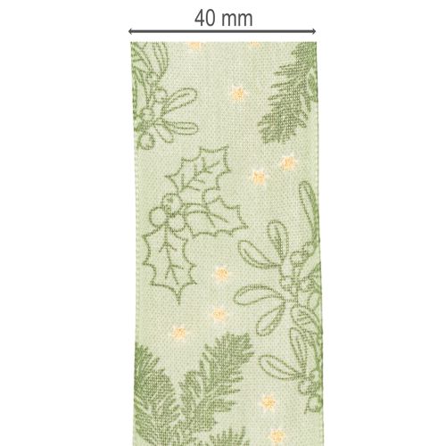 Geschenkband Stechpalme und Mistel 40mm 15m | Floristik24.de
