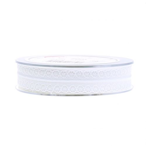 Floristik24 Spitzenband Vintage Weiß 20mm 20m