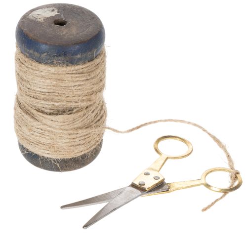 Bandspule Juteband mit Schere Ø5cm H8cm 2St | Floristik24.de