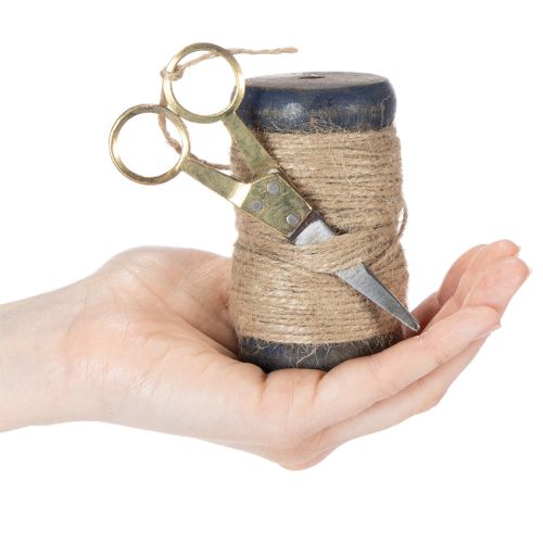 Bandspule Juteband mit Schere Ø5cm H8cm 2St | Floristik24.de