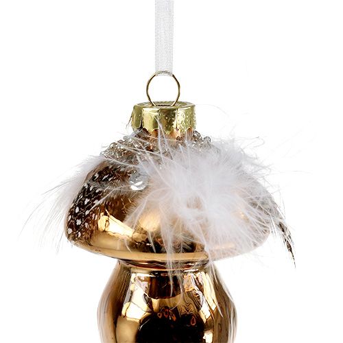 Floristik24 Baumschmuck Glaspilz Braun 8cm 3St