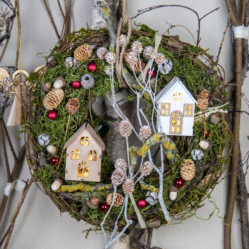 Floristik24 Baumschmuck Weihnachten, Holzhäuschen Deko H10cm 4 St