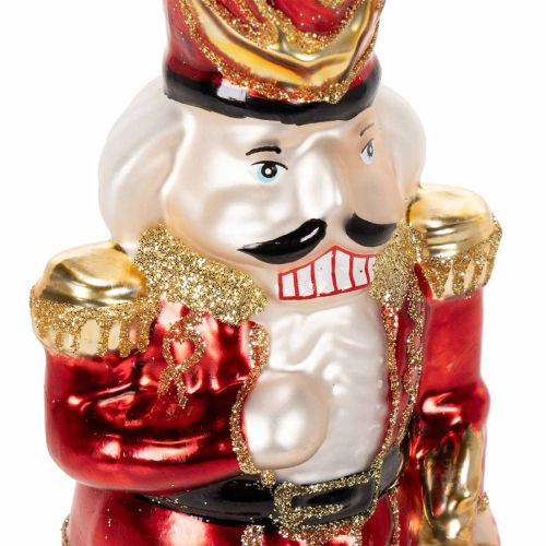 Christbaumspitze Nussknackerfigur in Rot für den Weihnachtsbaum 28cm Echtglas | Floristik24.de