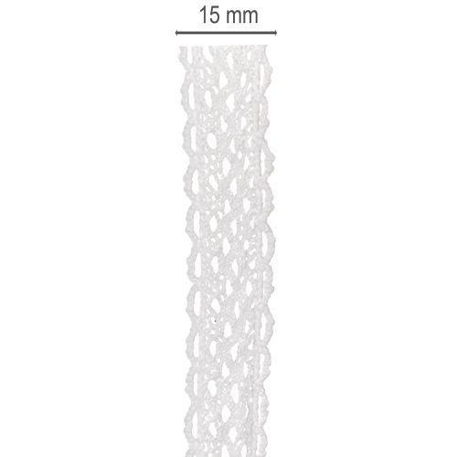 Spitzenband Baumwolle Feines Dekoband zum Basteln 15mm 10m | Floristik24.de