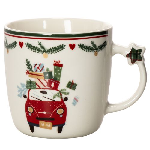 Becher Keramik Weihnachtsmotiv Auto mit Geschenken 9cm kaufen | Floristik24.de