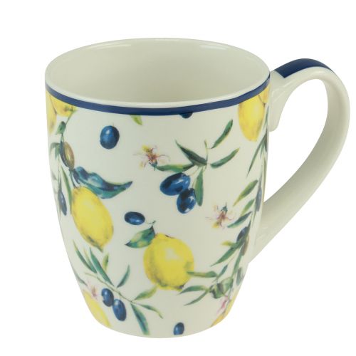 Floristik24 Becher Oliven und Zitronen Tasse Keramik 10,5cm
