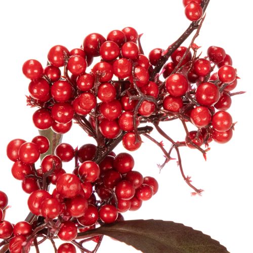 Künstlicher Zweig mit roten Beeren und Blättern 96cm | Floristik24.de