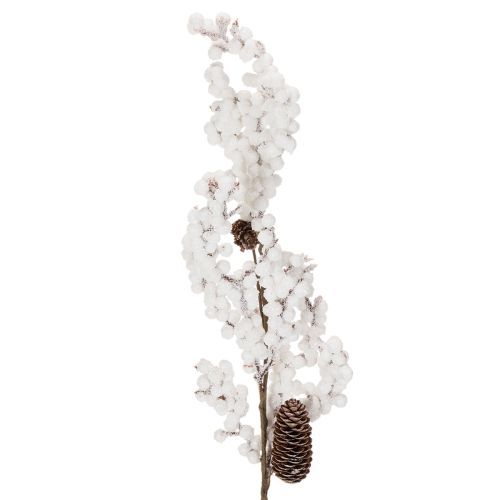 Kunstzweig Winterdeko mit Beeren und Zapfen 60cm kaufen | Floristik24.de