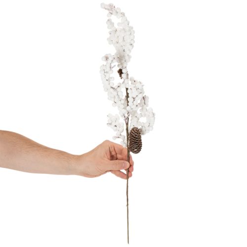 Kunstzweig Winterdeko mit Beeren und Zapfen 60cm | Floristik24.de