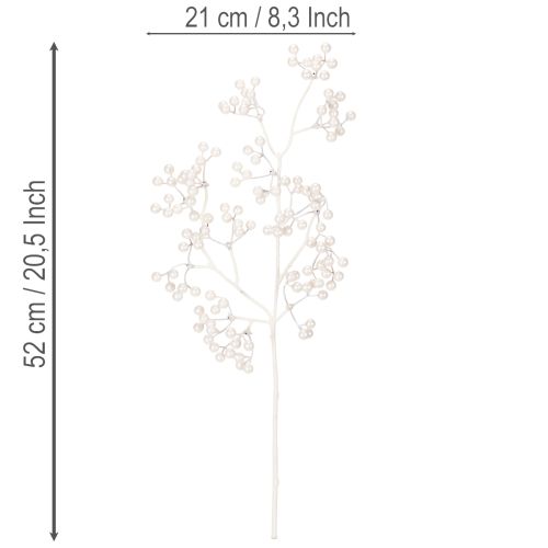 Beerenzweig künstlich Weiß Dekoration Bastelbedarf 52cm | Floristik24.de