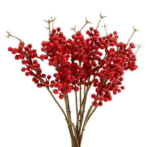 künstlicher Beerenzweig  Beeren rot Kunstpflanze 40 cm 1018580-01 F21 