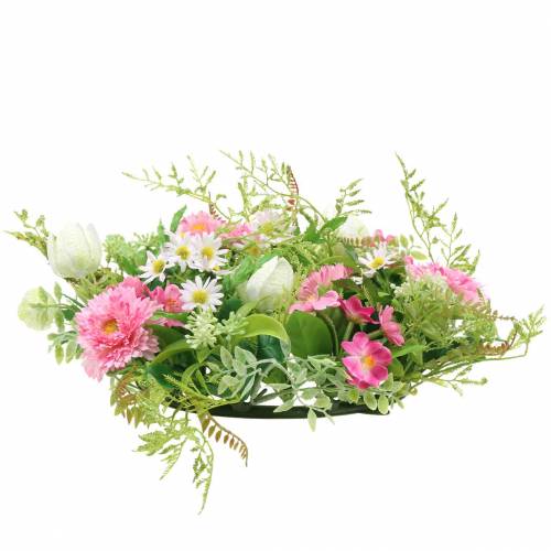 Floristik24 Kranz Bellis/Schachbrettblume Rosa, Weiß Ø30cm