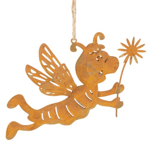 Biene zum Aufhängen Rost Deko Metall Sommerdeko 12cm 6St