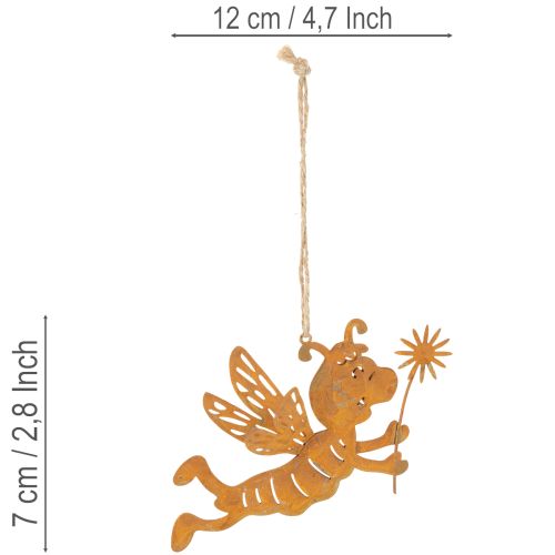 Biene zum Aufhängen Rost Deko Metall Sommerdeko 12cm 6St | Floristik24.de