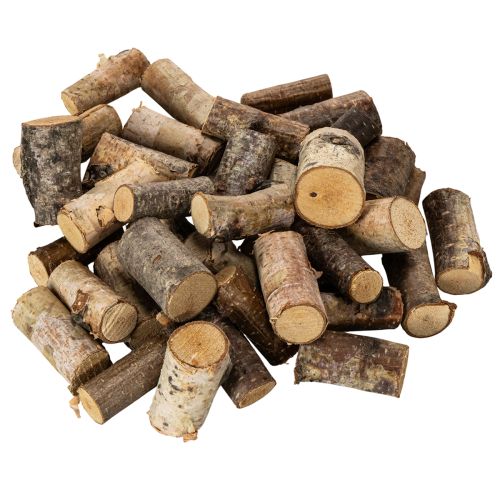 Deko Holzstücke Birke mit Rinde für Bastelarbeiten 3cm 300g