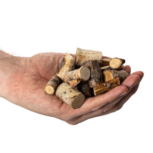 Deko Holzstücke Birke mit Rinde für Bastelarbeiten 3cm 300g | Floristik24.de