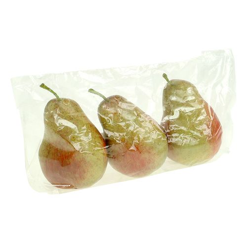 Floristik24 Birne Rot, Grün 11cm - 12cm 3St