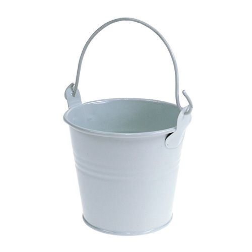 Blecheimer Weiß Ø8cm H7cm 12St | Floristik24.de