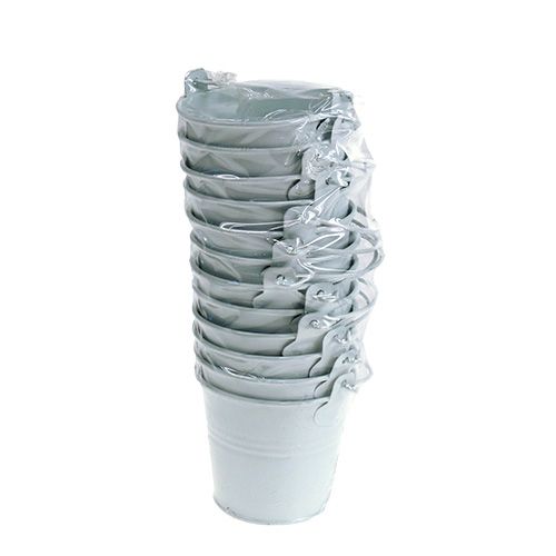 Blecheimer Weiß Ø8cm H7cm 12St | Floristik24.de