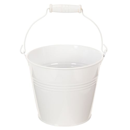 Blecheimer Weiß Ø14cm H12cm 6 St kaufen | Floristik24.de