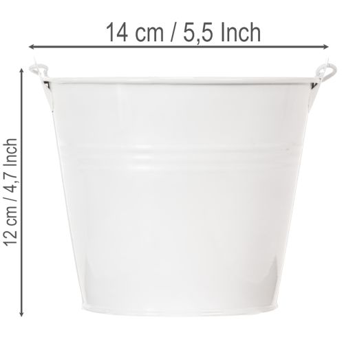 Blecheimer Weiß Ø14cm H12cm 6 St | Floristik24.de