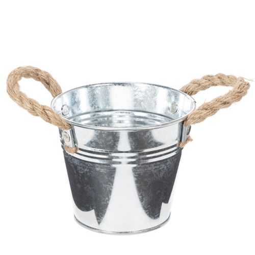 Blecheimer mit Seilgriffen glänzend Ø12cm kaufen | Floristik24.de