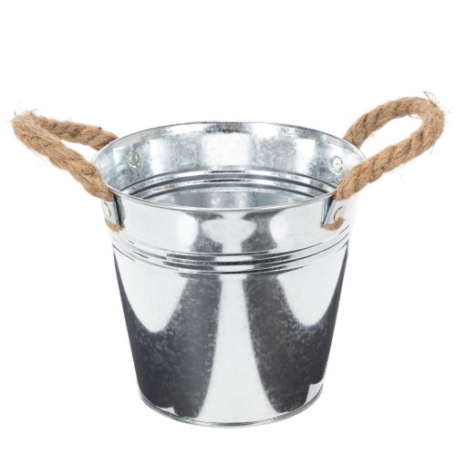 Blecheimer mit Seilgriffen glänzend Ø16cm kaufen | Floristik24.de