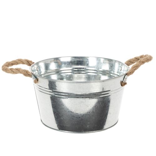 Blechschale mit Seilgriffen glänzend Ø22cm kaufen | Floristik24.de