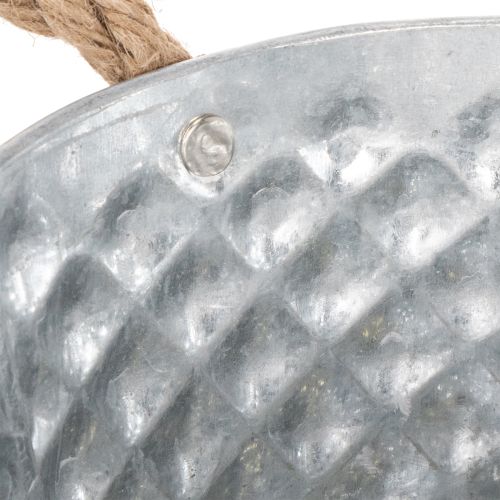 Blechschale mit Seilgriffen Ø18cm H10cm | Floristik24.de