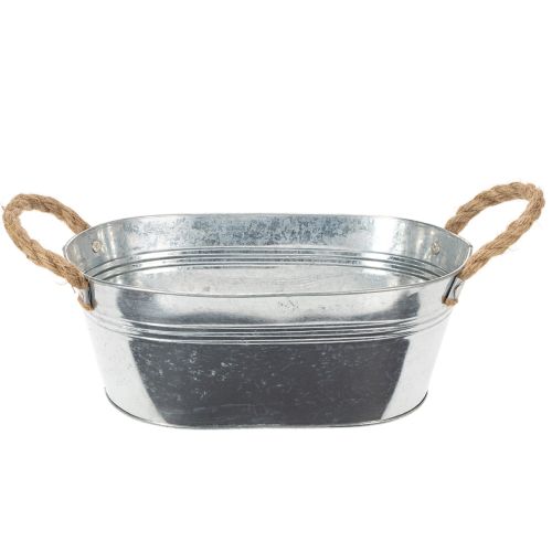 Blechschale oval Silber 30cm x 17cm x 10cm kaufen | Floristik24.de