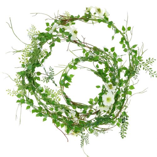 Blütengirlande Weiß 180cm