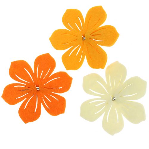 Floristik24 Filzblume am Clip 7cm 24St