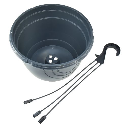 Floristik24 Blumenampel Anthrazit Pflanztopf zum Hängen Ø25cm H50cm