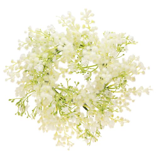 Artikel Blumenkranz Mimose Künstlich Creme Weiß Grün Ø25cm
