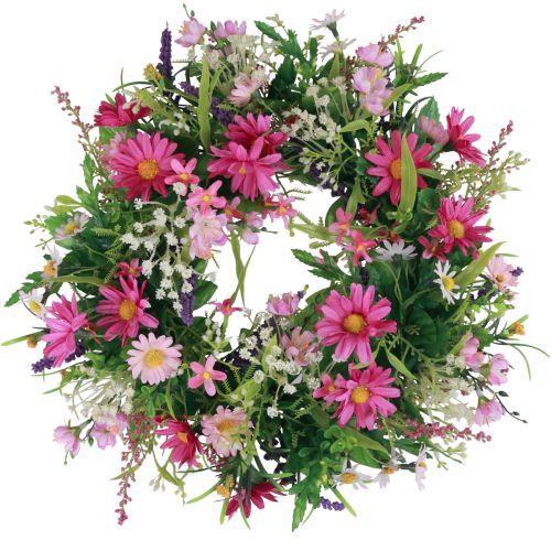 Floristik24 Blumenkranz künstlich Türkranz Rosa Lila Ø30cm H10cm