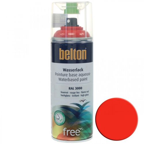 Belton free Wasserlack Rot Hochglanz Farbspray Feuerrot 400ml