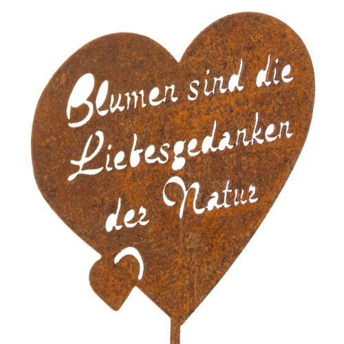 Blumenstecker Herz mit Spruch Rost Metall Gartendeko 10cm 6 St kaufen | Floristik24.de