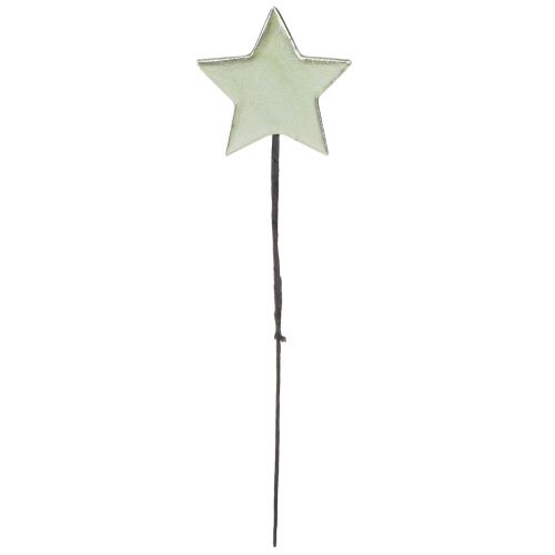 Floristik24 Blumenstecker Sterne Stecker Grün 7cm – 2. Wahl – 24 St