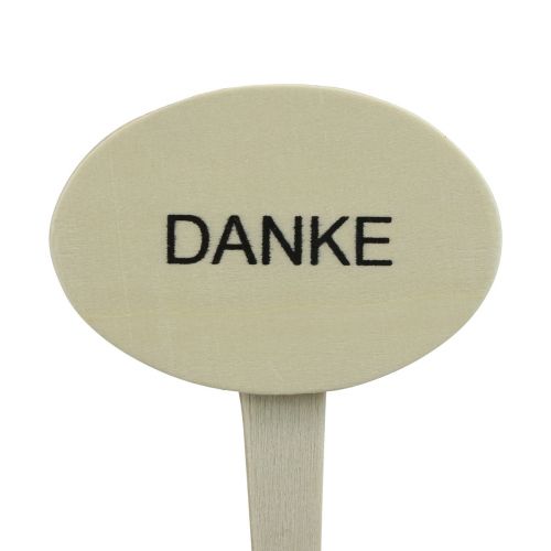 Artikel Blumenstecker Danke Dekostecker Holz Natur Oval 6x4cm 18 St