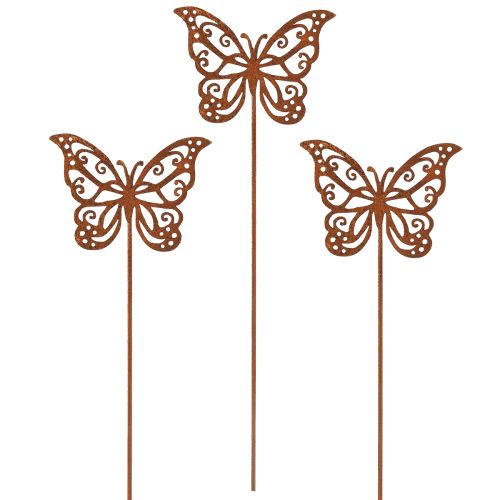 Blumenstecker Metall Rost Schmetterling Deko 10×7cm 3St | Floristik24.de