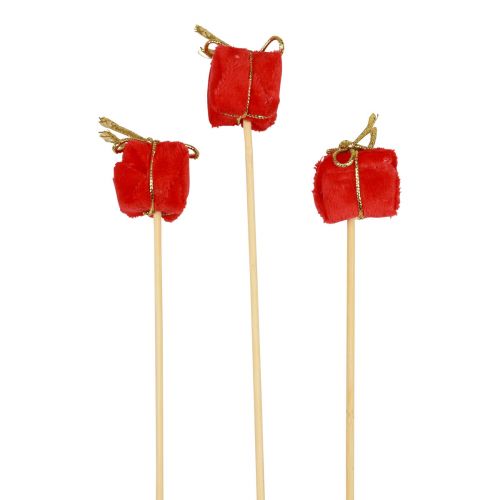 Blumenstecker Weihnachten Päckchen Deko Rot 2,5cm 15 St