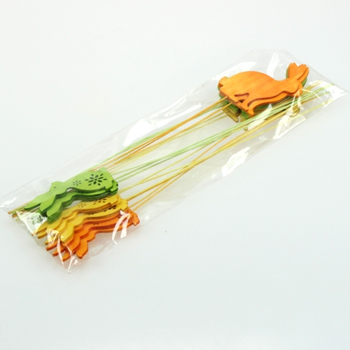 Floristik24 Deko-Stecker Hase 3-farbig sortiert 8cm 18 St