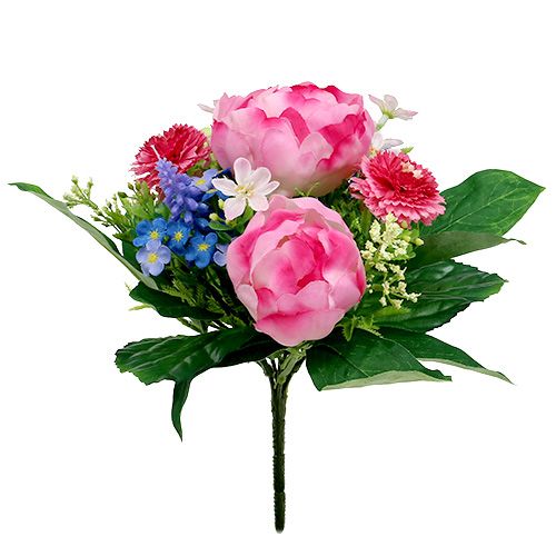Floristik24 Blumenstrauß mit Bellis Rosa 23cm