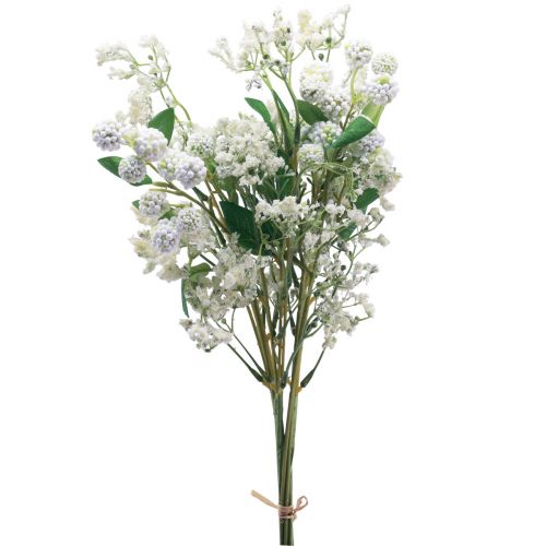 Floristik24 Kunstblumenstrauß Seidenblumen Beerenzweig Weiß 48cm