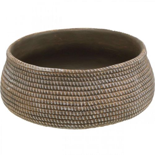 Blumentopf Boho Schale Flechtmuster Keramik Ø26cm H10cm