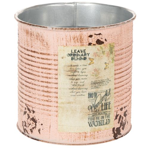 Artikel Blumentopf Deko Dose Lachs Metall Pflanzeimer Ø15,5cm H15cm