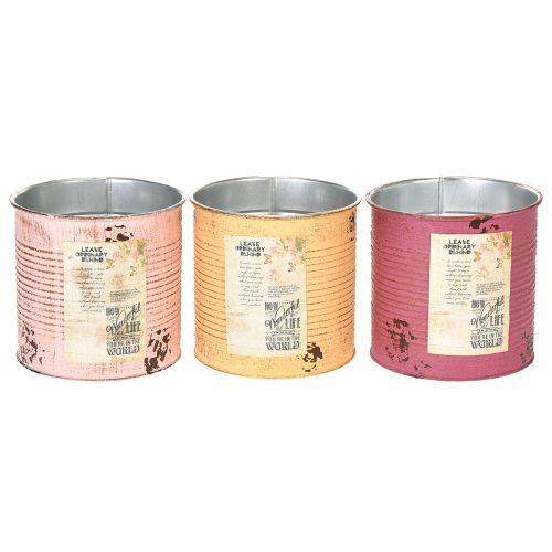 Artikel Blumentopf Vintage Design Dose für Wohnzimmer und Büro Dekoration 15cm 3St