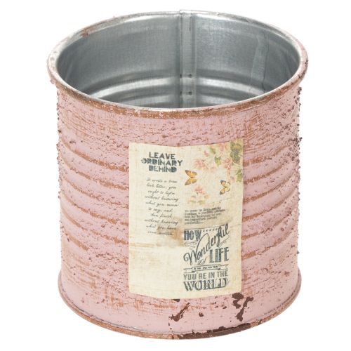 Blumentopf Deko-Dose rund Altrosa Metall Pflanzdose Ø8cm H7,5cm kaufen | Floristik24.de