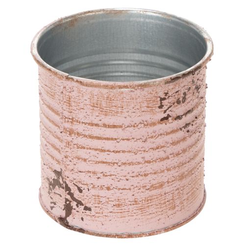 Blumentopf Deko-Dose rund Altrosa Metall Pflanzdose Ø8cm H7,5cm | Floristik24.de