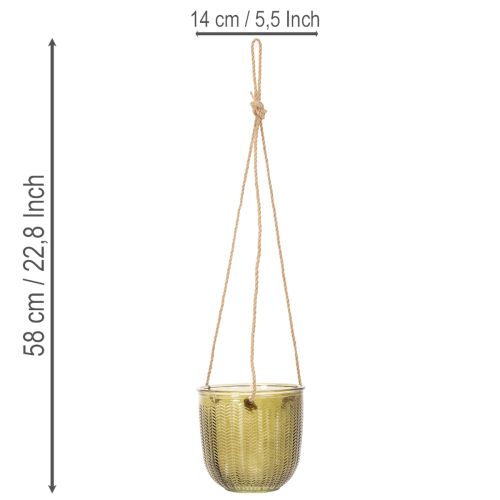 Blumentopf Glas Windlicht zum Hängen Lila Grün 14cm 2St | Floristik24.de